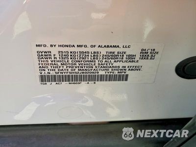 Zdjęcie 14 z 14 samochodu: 2018 HONDA PILOT EXL VIN:5FNYF5H52JB020929 - miniatura