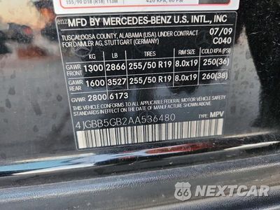 Zdjęcie 13 z 13 samochodu: 2010 MERCEDES-BENZ ML 350 VIN:4JGBB5GB2AA536480 - miniatura