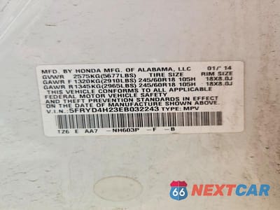 Zdjęcie 13 z 13 samochodu: 2014 ACURA MDX VIN:5FRYD4H23EB032243 - miniatura