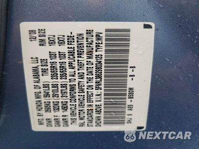 Zdjęcie 13 z 13 samochodu: 2009 HONDA ODYSSEY EXL VIN:5FNRL38629B034125 - miniatura