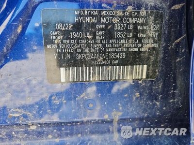 Zdjęcie 13 z 13 samochodu: 2022 HYUNDAI ACCENT SE VIN:3KPC24A60NE185439 - miniatura
