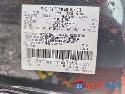 Zdjęcie 12 z 12 samochodu: 2005 FORD RANGER SUPER CAB VIN:1FTYR14U85PB09154 - miniatura