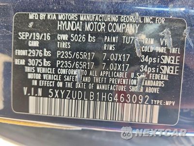 Zdjęcie 13 z 13 samochodu: 2017 HYUNDAI SANTA FE SPORT 2.4L VIN:5XYZUDLB1HG463092 - miniatura