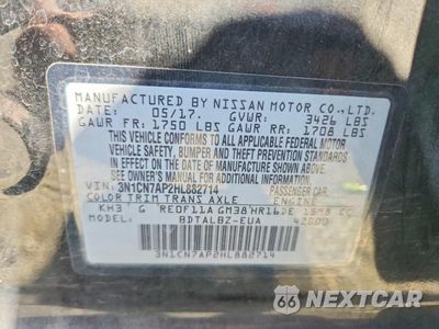 Zdjęcie 12 z 12 samochodu: 2017 NISSAN VERSA 1.6 SV VIN:3N1CN7AP2HL882714 - miniatura