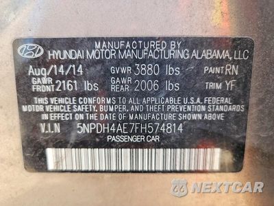 Zdjęcie 13 z 13 samochodu: 2015 HYUNDAI ELANTRA VIN:5NPDH4AE7FH574814 - miniatura