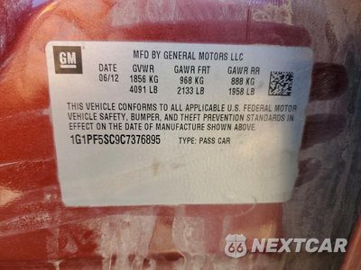Zdjęcie 12 z 12 samochodu: 2012 CHEVROLET CRUZE LT VIN:1G1PF5SC9C7376895 - miniatura