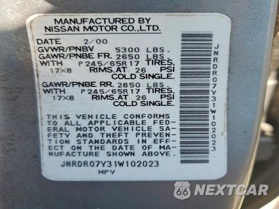 Zdjęcie 12 z 12 samochodu: 2001 INFINITI QX4 VIN:JNRDR07Y31W102023 - miniatura