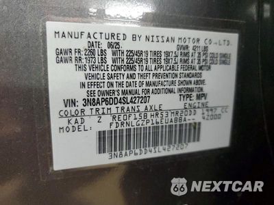 Zdjęcie 13 z 13 samochodu: 2025 NISSAN KICKS SR VIN:3N8AP6DD4SL427207 - miniatura