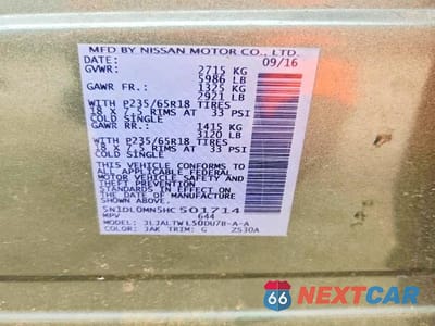 Zdjęcie 12 z 12 samochodu: 2017 INFINITI QX60 BASE VIN:5N1DL0MN5HC501714 - miniatura