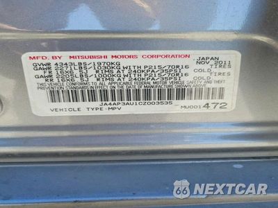 Zdjęcie 13 z 13 samochodu: 2012 MITSUBISHI OUTLANDER SPORT ES VIN:JA4AP3AU1CZ003535 - miniatura