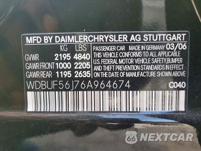 Zdjęcie 13 z 13 samochodu: 2006 MERCEDES-BENZ E 350 VIN:WDBUF56J76A964674 - miniatura