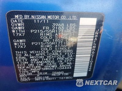 Zdjęcie 13 z 13 samochodu: 2012 NISSAN JUKE S VIN:JN8AF5MR6CT104444 - miniatura
