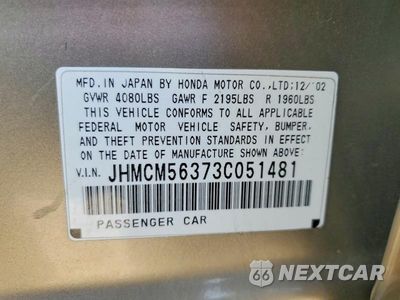 Zdjęcie 12 z 12 samochodu: 2003 HONDA ACCORD LX VIN:JHMCM56373C051481 - miniatura
