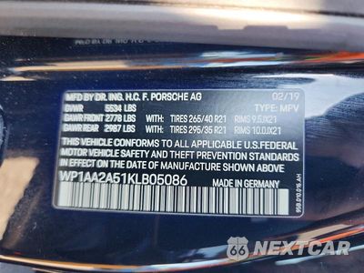 Zdjęcie 14 z 14 samochodu: 2019 PORSCHE MACAN VIN:WP1AA2A51KLB05086 - miniatura