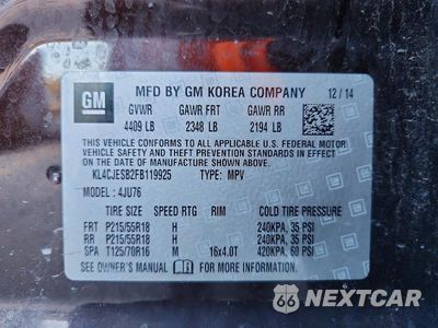 Zdjęcie 14 z 14 samochodu: 2015 BUICK ENCORE VIN:KL4CJESB2FB119925 - miniatura
