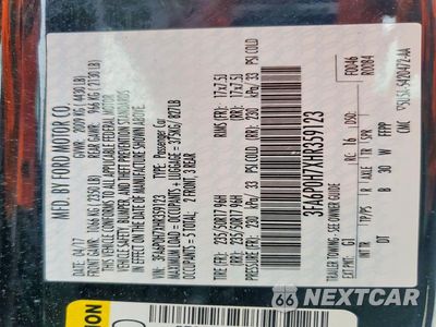 Zdjęcie 13 z 13 samochodu: 2017 FORD FUSION SE VIN:3FA6P0H7XHR359123 - miniatura