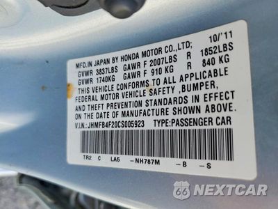 Zdjęcie 12 z 12 samochodu: 2012 HONDA CIVIC HYBRID VIN:JHMFB4F20CS005923 - miniatura