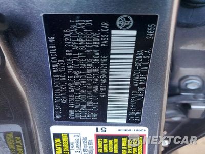 Zdjęcie 13 z 13 samochodu: 2021 TOYOTA CAMRY LE VIN:4T1R11AK5MU421166 - miniatura