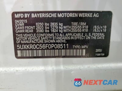 Zdjęcie 13 z 13 samochodu: 2015 BMW X5 XDRIVE35I VIN:5UXKR0C56F0P08511 - miniatura