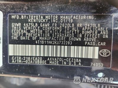 Zdjęcie 12 z 12 samochodu: 2019 TOYOTA CAMRY SE VIN:4T1B11HK2KU732283 - miniatura