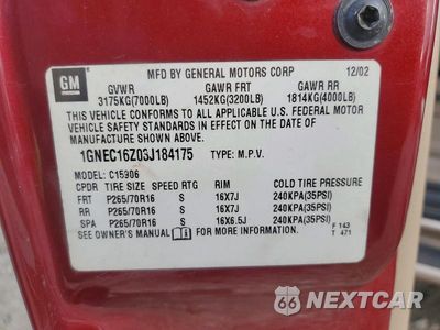 Zdjęcie 13 z 13 samochodu: 2003 CHEVROLET SUBURBAN C1500 VIN:1GNEC16Z03J184175 - miniatura