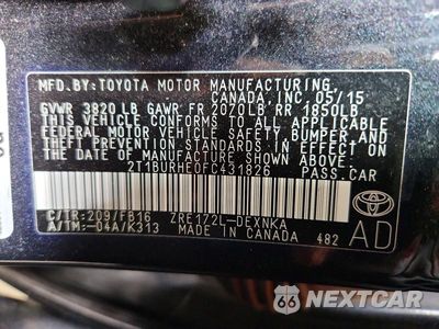 Zdjęcie 12 z 12 samochodu: 2015 TOYOTA COROLLA LE VIN:2T1BURHE0FC431826 - miniatura