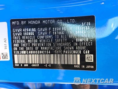 Zdjęcie 12 z 12 samochodu: 2025 HONDA CIVIC SPORT VIN:JHMFL4H88SX002154 - miniatura