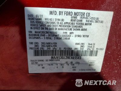 Zdjęcie 13 z 13 samochodu: 2022 FORD ECOSPORT SE VIN:MAJ6S3GL2NC465543 - miniatura