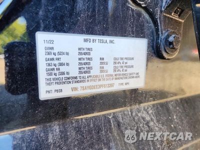 Zdjęcie 13 z 13 samochodu: 2023 TESLA MODEL Y VIN:7SAYGDEE3PF613397 - miniatura