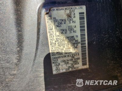 Zdjęcie 12 z 12 samochodu: 2008 NISSAN FRONTIER SE V6 VIN:1N6AD07U58C413573 - miniatura