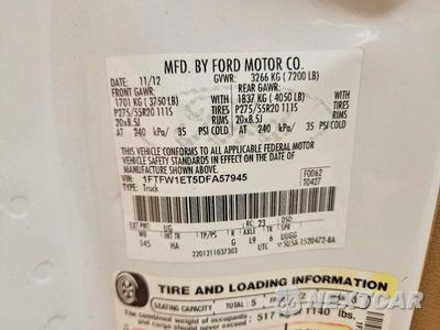 Zdjęcie 14 z 14 samochodu: 2013 FORD F150 SUPERCREW VIN:1FTFW1ET5DFA57945 - miniatura