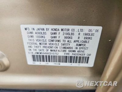 Zdjęcie 12 z 12 samochodu: 2006 HONDA ACCORD LX VIN:JHMCM56496C010752 - miniatura