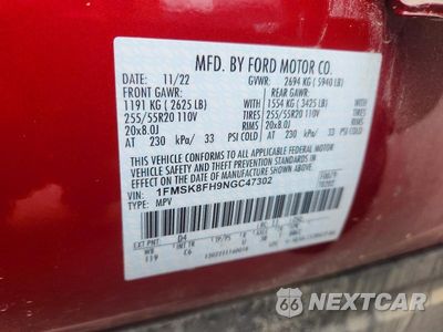 Zdjęcie 13 z 13 samochodu: 2022 FORD EXPLORER LIMITED VIN:1FMSK8FH9NGC47302 - miniatura