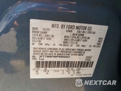 Zdjęcie 12 z 12 samochodu: 2023 FORD MAVERICK XL VIN:3FTTW8F99PRB00401 - miniatura