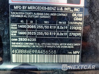 Zdjęcie 13 z 13 samochodu: 2009 MERCEDES-BENZ ML 350 VIN:4JGBB86E99A456568 - miniatura