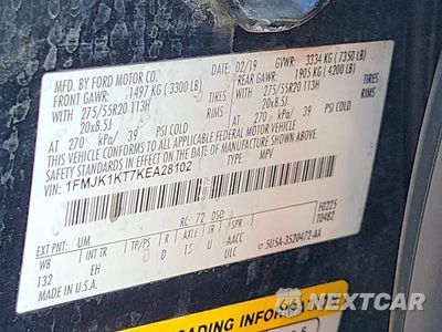 Zdjęcie 13 z 13 samochodu: 2019 FORD EXPEDITION MAX LIMITED VIN:1FMJK1KT7KEA28102 - miniatura