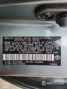 Zdjęcie 12 z 12 samochodu: 2007 TOYOTA CAMRY LE VIN:4T1BE46K67U556872 - miniatura