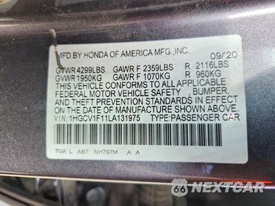 Zdjęcie 13 z 13 samochodu: 2020 HONDA ACCORD LX VIN:1HGCV1F11LA131975 - miniatura