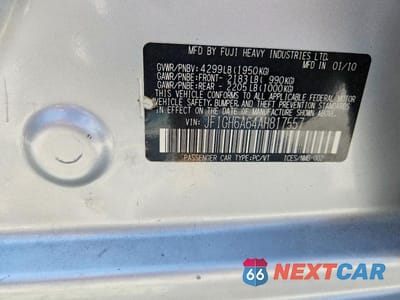 Zdjęcie 12 z 12 samochodu: 2010 SUBARU IMPREZA 2.5I VIN:JF1GH6A64AH817557 - miniatura