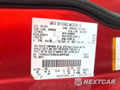 Zdjęcie 13 z 13 samochodu: 2005 FORD EXPLORER LIMITED VIN:1FMDU75W65UB99580 - miniatura