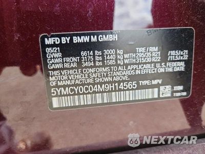 Zdjęcie 13 z 13 samochodu: 2021 BMW X6 M VIN:5YMCY0C04M9H14565 - miniatura