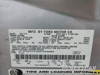 Zdjęcie 12 z 12 samochodu: 2013 FORD F150 SUPERCREW VIN:1FTFW1CF5DFD54985 - miniatura