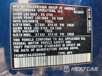 Zdjęcie 13 z 13 samochodu: 2018 VOLKSWAGEN ATLAS SEL VIN:1V2MR2CA0JC520849 - miniatura