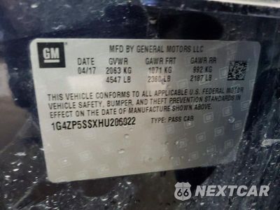 Zdjęcie 12 z 12 samochodu: 2017 BUICK LACROSSE ESSENCE VIN:1G4ZP5SSXHU206022 - miniatura