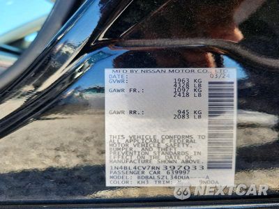 Zdjęcie 12 z 12 samochodu: 2024 NISSAN ALTIMA SR VIN:1N4BL4CV7RN397033 - miniatura