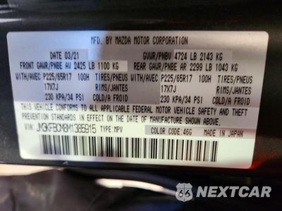 Zdjęcie 13 z 13 samochodu: 2021 MAZDA CX-5 TOURING VIN:JM3KFBCM8M1385915 - miniatura