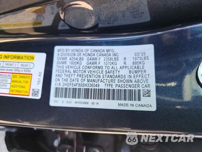 Zdjęcie 12 z 12 samochodu: 2025 HONDA CIVIC SPORT VIN:2HGFE4F89SH336049 - miniatura
