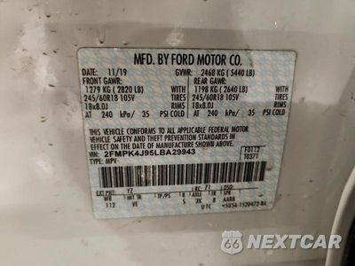 Zdjęcie 14 z 14 samochodu: 2020 FORD EDGE SEL VIN:2FMPK4J95LBA29943 - miniatura
