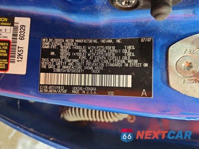 Zdjęcie 12 z 12 samochodu: 2007 TOYOTA TUNDRA SR5 VIN:5TBBT54187S455811 - miniatura