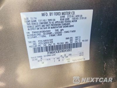 Zdjęcie 14 z 14 samochodu: 2014 FORD FLEX SEL VIN:2FMGK5C85EBD45002 - miniatura